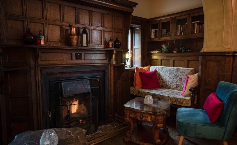 Berwick Lodge lounge and fireplace 